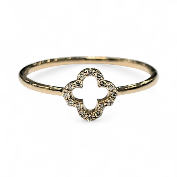 PARAGON COUTURE (R) 14KY .08CT DIAMOND CLOVER DESIGN RING