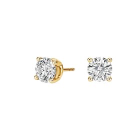 DS DESIGN (Y) 14KY 1.10CT LAB GROWN DIAMOND FOUR PRONG STUD EARRINGS