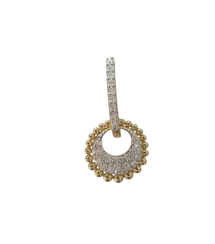 Daniels Jewels Art (Z) 14K TT .95CT DECORATIVE DANGLE EARRINGS