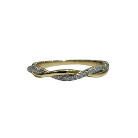 Daniels Jewels Art (Z) 14KY .10CT HALF DIAMOND TWIST BAND
