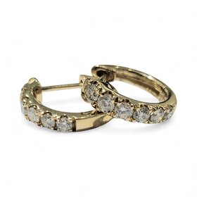 DJA (Z)14K 0.50CTW DIAMOND HUGGIE HOOP EARRINGS