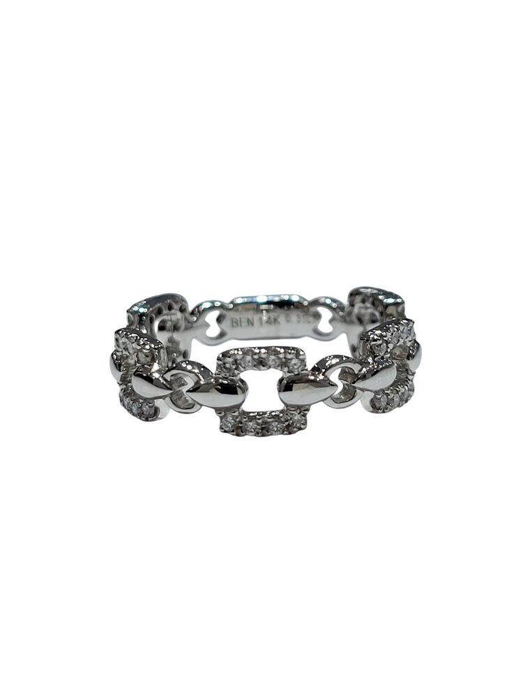 M(Y)14K .30CT DIAMOND CHAIN LINK RING