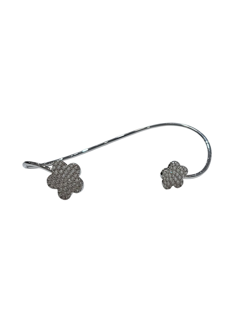 M(Y) 14KY 0.77CT DIAMOND FLOWER BANGLE BRACELET