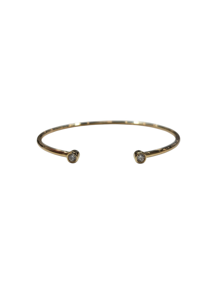 M(Y) 14KY 0.30CT BEZELED DIAMOND BANGLE BRACELET