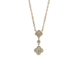 M(Y)14KY .35CT CLOVER DIAMOND DROP PENDENT