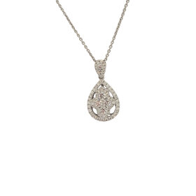 M(Y)14K .98CT DIAMOND CLUSTER PEAR BEZELED DIAMOND CHAIN