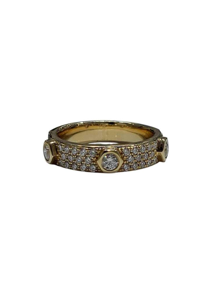 M(Y) 14KY .73CT BEZELED AND PAVE DIAMOND SET FASHION RING