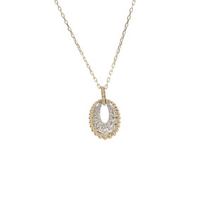 M(Y) 14KY .43CT DIAMOND AND GOLD ACCENTED PENDENT