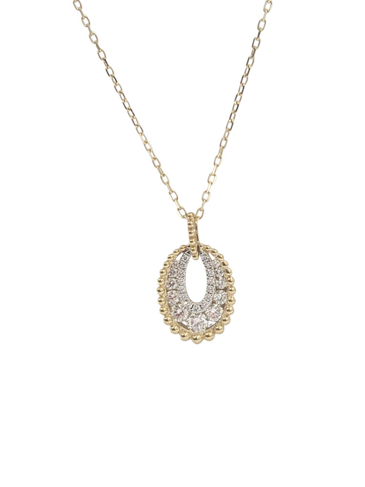 M(Y) 14KY .43CT DIAMOND AND GOLD ACCENTED PENDENT