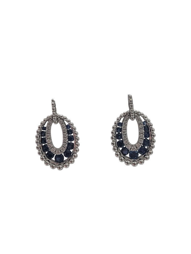 M(Y) 14K .65CT SAPPHIRE .13CT DIAMOND DECORATIVE EARRINGS