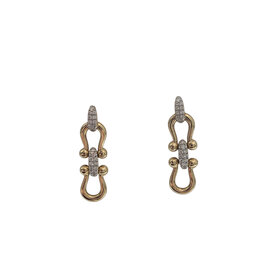 M(Y) 14KY .12CT DIAMOND ACCENTED HINGED DROP EARRINGS