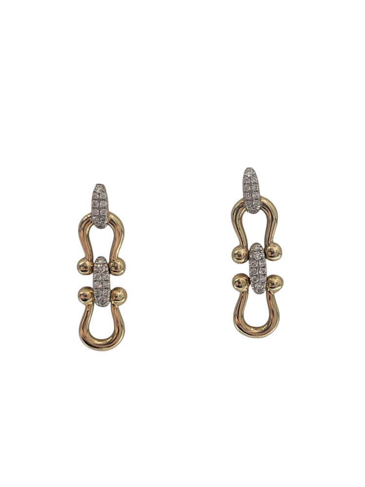 M(Y) 14KY .12CT DIAMOND ACCENTED HINGED DROP EARRINGS