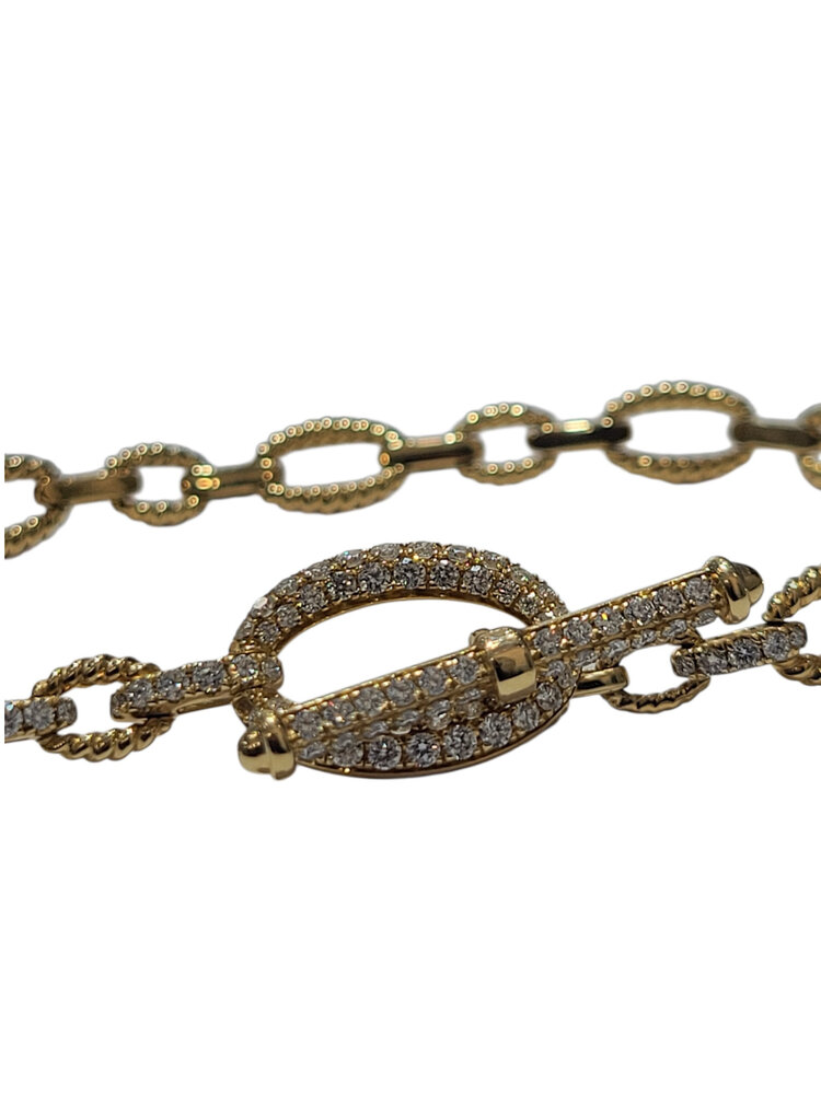 M(Y) 14KY 1.59CT DECORATIVE TOGGLE CLASP FASHION BRACELET