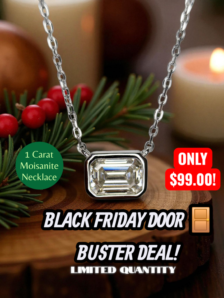 (Z) 925 MOIS 1CT, SILVER BEZEL SET 1CARAT MOISSANITE GEM NECKALCE