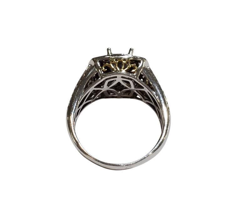 (Y) 14K 1.30CT VS F DIAMOND TWO TONE ENGAGEMENT MOUNTING