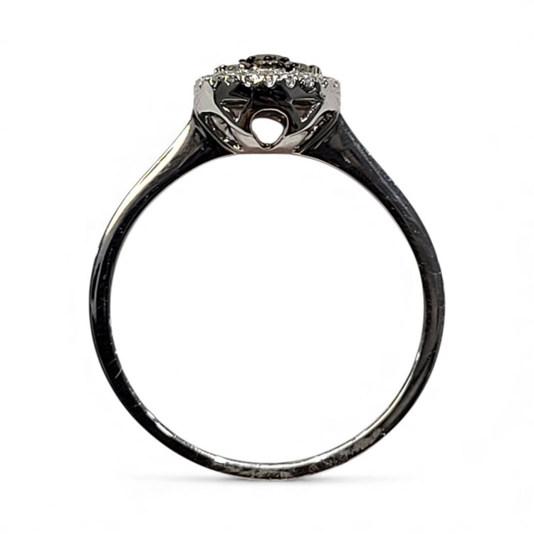 (B) 14K .31TDW CHC&WHT DIA, 14 Karat weight .31 Total diamond weight, Chocolate and White diamond ring