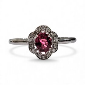 (B) 14K .44CT RUBY .06DIA