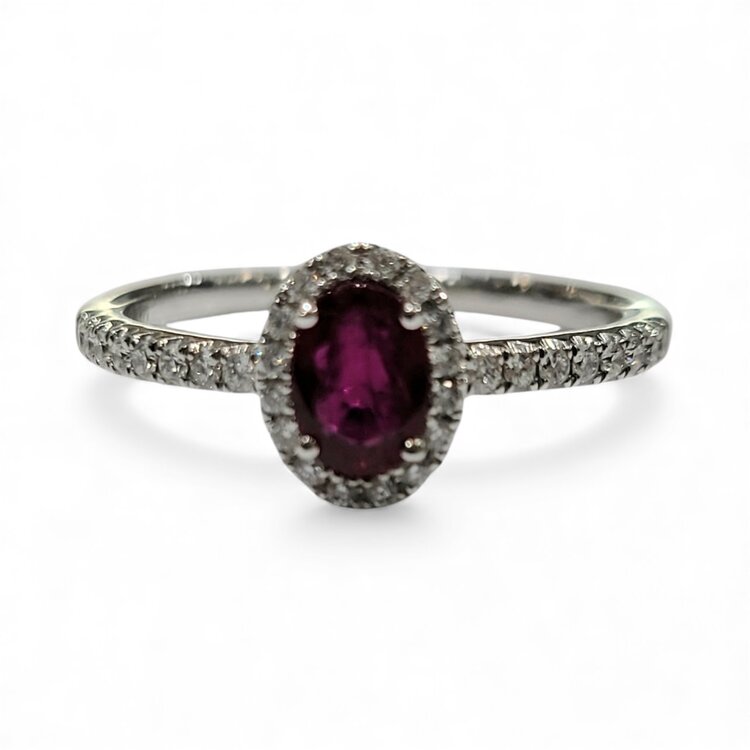 (R)14K .44CT RUBY .25TDW AA RUBY