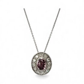 (B)14K .63PINK SAP .35TDW PENDT