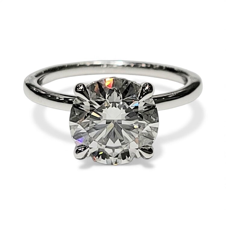 DS DESIGN (Z) 14K 3.05CT LAB E VS1 WHITE GOLD BRIDAL RING WITH .11CTS ON HIDDEN HALO IGI CERT#LG681569854