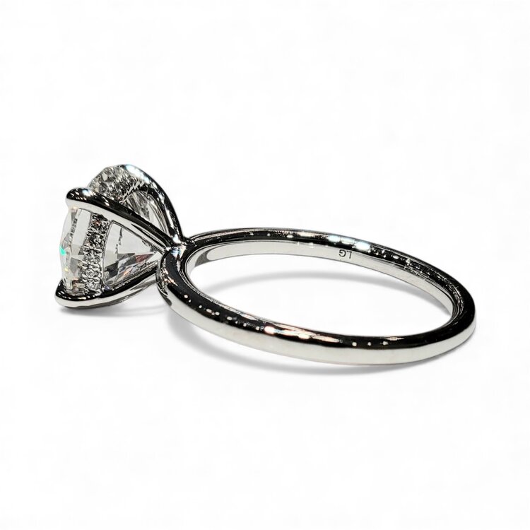DS DESIGN (Z) 14K 3.05CT LAB E VS1 WHITE GOLD BRIDAL RING WITH .11CTS ON HIDDEN HALO IGI CERT#LG681569854