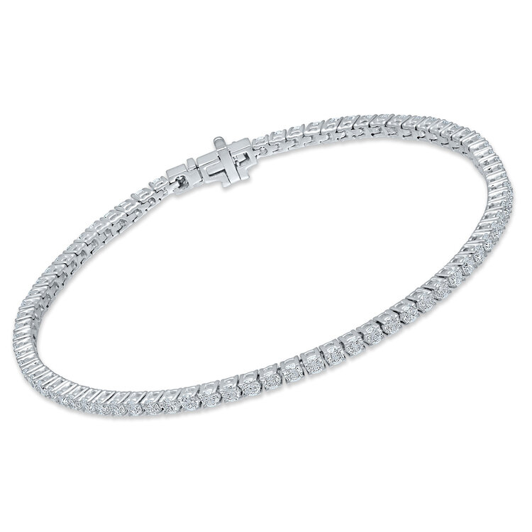 Aarush (Y) 14K 3.00CT LAB VS F  , WHITE GOLD LAB DIAMOND TENNIS BRACELET