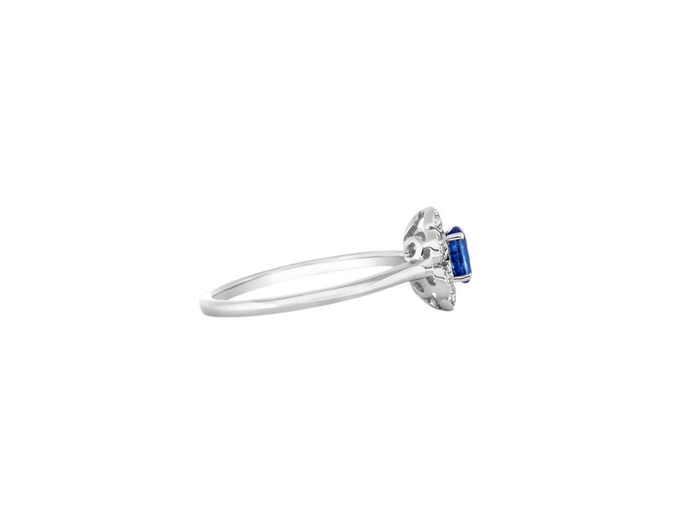 PRIMA NEW YORK M(Y) 14K .50CT SAP .08CT DIAMOND HALO ACCENTED RING
