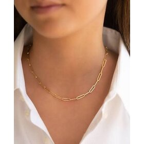 (Y) 14K 16’’ PAPPER CLIP  YELLOW GOLD CHAIN 2.1 GRAMS