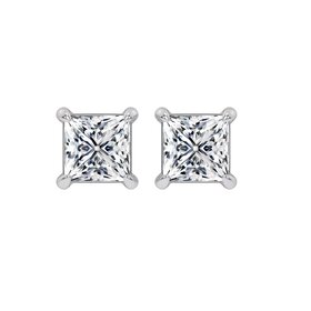 DS DESIGN (R) 14K 1.53CT LAB GROWN DIAMOND PRINCESS CUT STUD EARRINGS