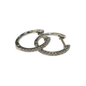 GBC (Z) 14K .17CT DIAMOND HOOP EARRINGS