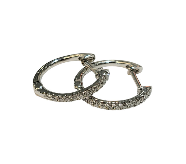 GBC (Z) 14K .17CT DIAMOND HOOP EARRINGS
