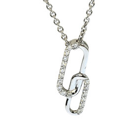 GBC (Z) 14K .05CT PAPER CLIP LINKED DIAMOND ACCENTED PENDENT