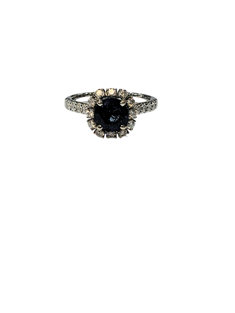 GBC (Z) 14K 1.74CT SAP .59CT DIAMOND RING