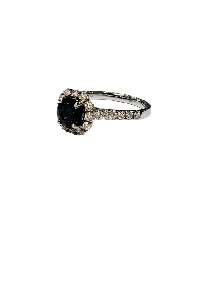 GBC (Z) 14K 1.74CT SAP .59CT GENUINE DIAMOND AND SAPPHIRE  RING