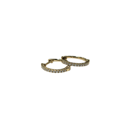 GBC (Z) 14KY .17CT DIAMOND HUGGIE HOOP EARRINGS