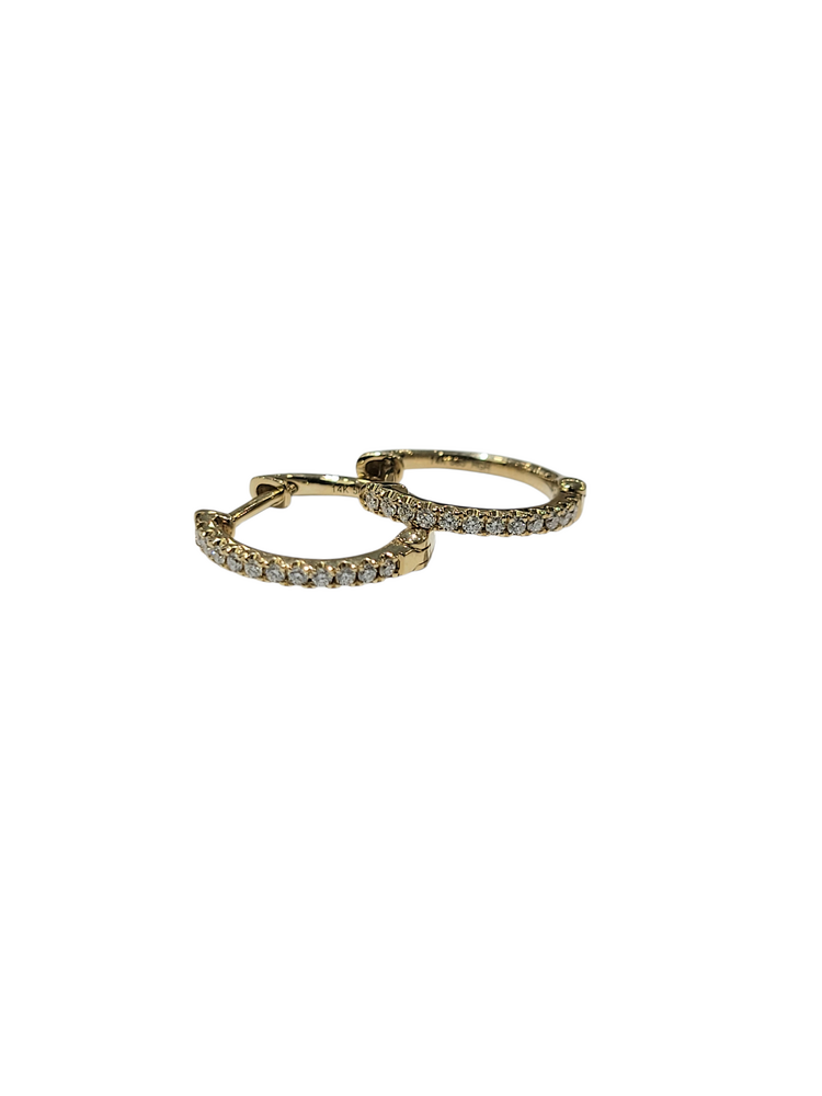 GBC (Z) 14KY .17CT DIAMOND HUGGIE HOOP EARRINGS
