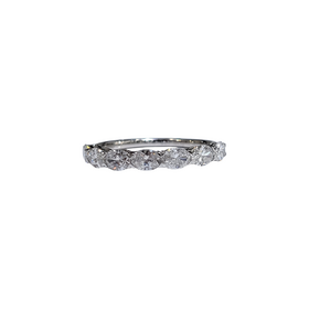 DS DESIGN (Z) 14K 1.06CT LAB VS1 E , WHITE GOLD 7 OVAL LAB GROWN DIAMOND BAND, EASY/WEST SET