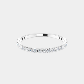 DS DESIGN (Z) 14K .20CT LAB VS1 E , WHITE GOLD FRENCH SET LAB GROWN DIAMOND BAND