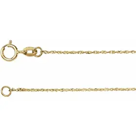 (Y) 14K .9MM 16’’ SINGAPORE CHAIN, YELOOW GOLD
