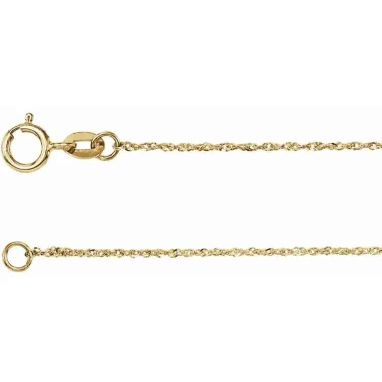 (Y) 14K .9MM 18’’ SINGAPORE CHAIN, YELOOW GOLD