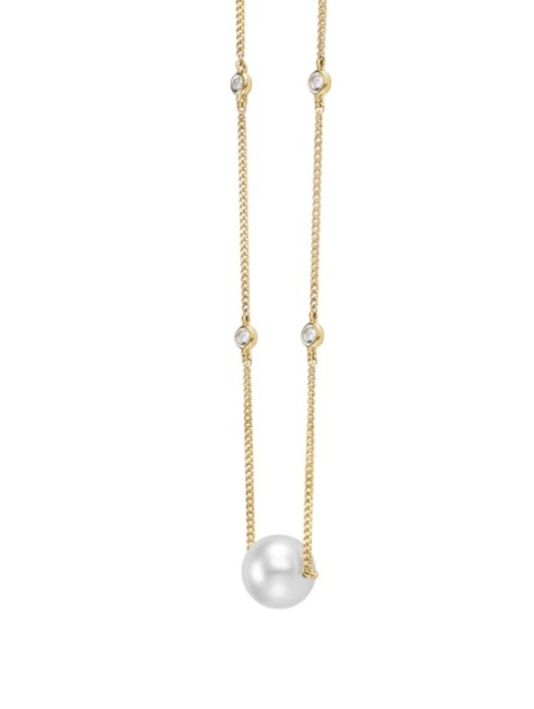 MASTOLONI (Y)14KY FRESHWATER 8.5MM/9MM PEARL .07CT DIAMONDS BY THE YARD PENDENT AND CHAIN