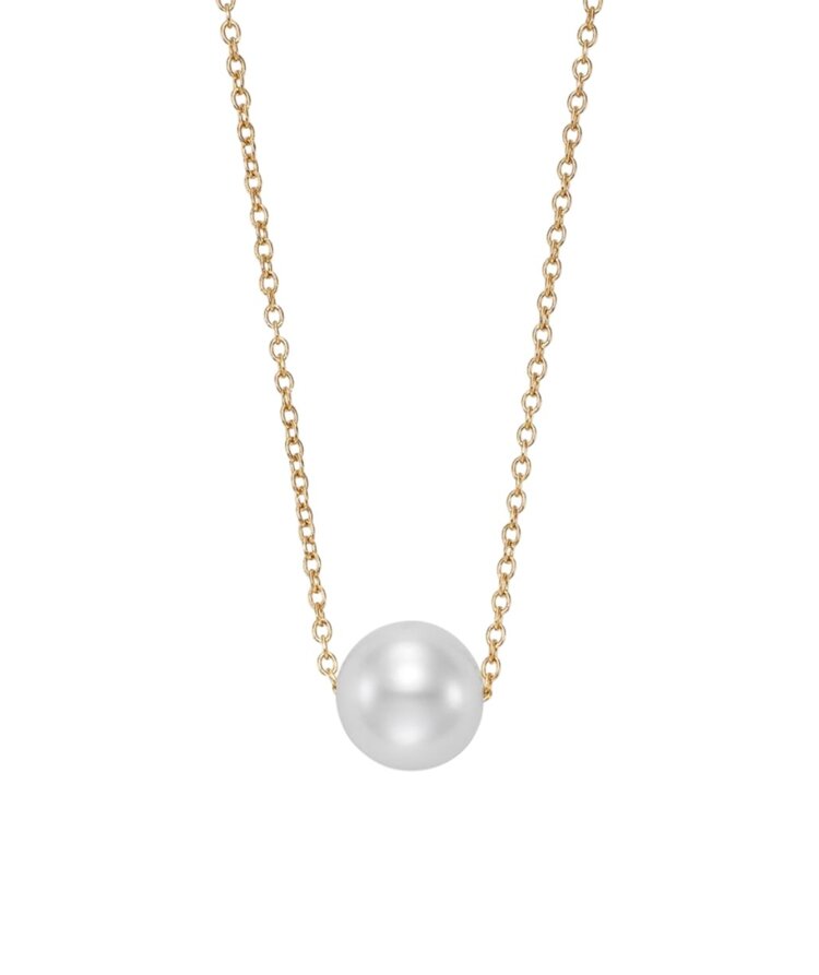 MASTOLONI (Y)14KY 7.5MM/8MM FLOATING PEARL NECKLACE