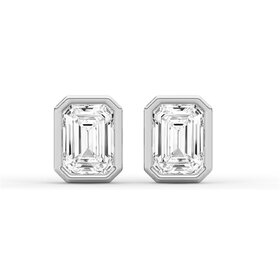 (Z) 925 MOIS 1.50CT, SILVER BEZEL SET 1CARAT MOISSANITE GEM EARRINGS