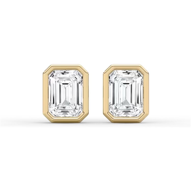 (Z) 925 MOIS 1.50CT, SILVER BEZEL SET 1CARAT MOISSANITE GEM EARRINGS