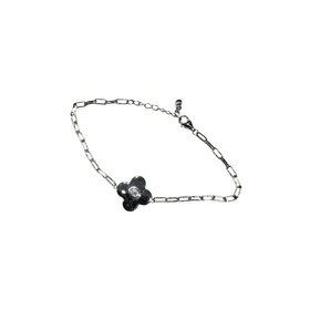 DIAMOND TRADERS INTERNATIONAL (Y) 925 .12CT LG BEZELED DIAMOND CLOVER BRACELET