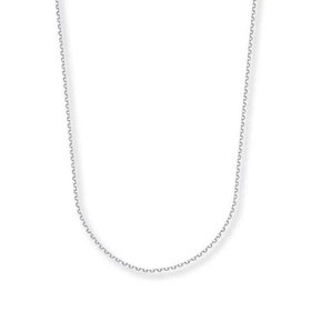(Y) 14K 18’’ CABLE CHAIN IN WHITE GOLD 1.3 GRAMS, LOBSTER CLASP