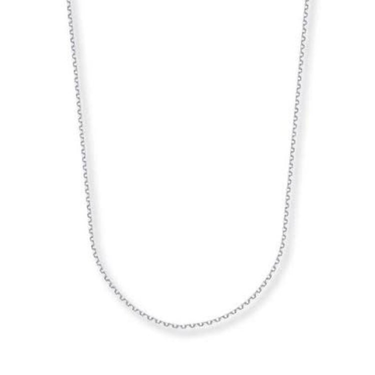 (Y) 14K 18’’ CABLE CHAIN IN WHITE GOLD 1.3 GRAMS, LOBSTER CLASP