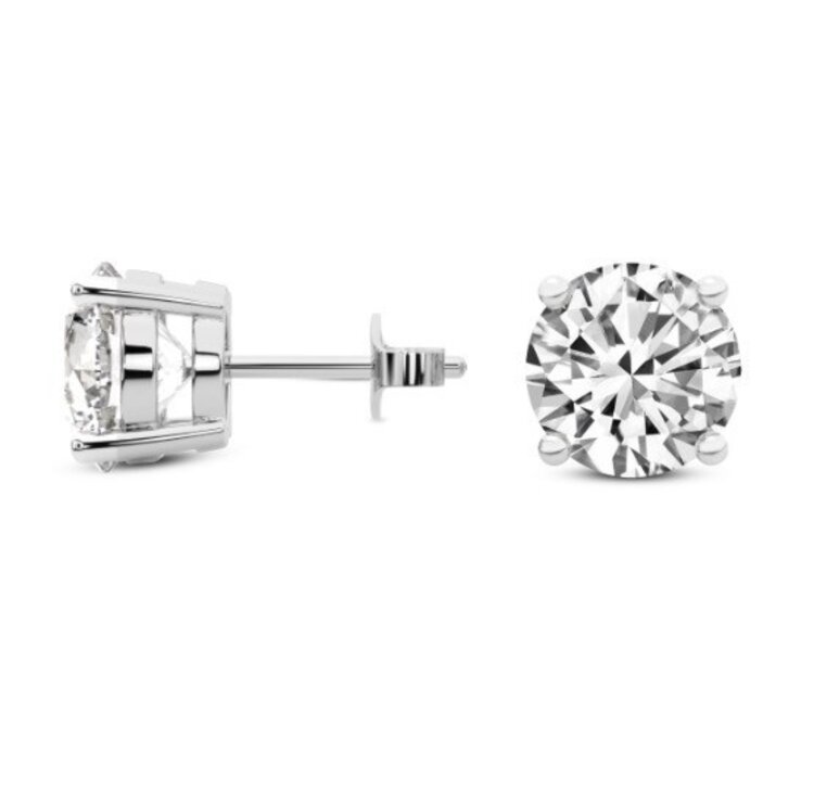 Aarush M(Y) 14KW 3.00 CTW LAB GROWN DIAMOND FOUR PRONG STUD EARRINGS