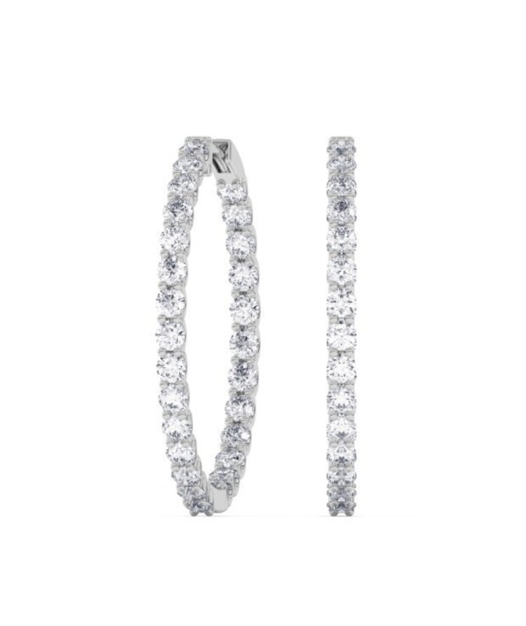 Aarush M(Y) 14K 3.00CT VS E/F INSIDE/OUT LAB GROWN DIAMOND HOOP EARRINGS IGI