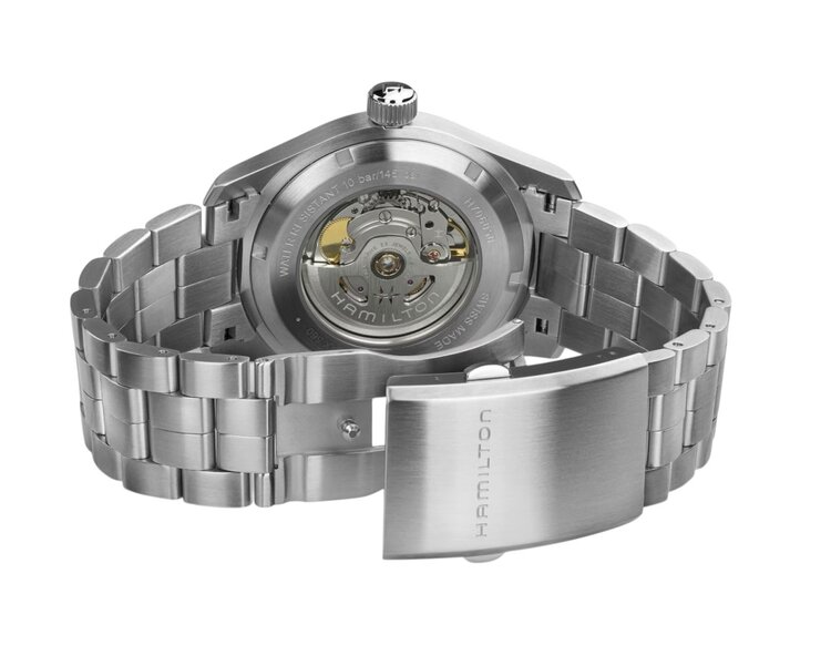 Hamilton HAMILTON KHAKI FIELD/Reference H70605140/Caliber H-10/Collection Khaki Field /Movement Automatic/Case size 42MM/Thickness 11MM/Dial Color Blue/Case Material Stainless Steel/Crystal Sapphire/80 hr pwr